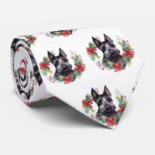 Cravate Scottish Terrier Christmas Wreath Festive Pup (Roulé)