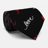 Cravate Script d'amour Typographie Élégant Saint-Valentin (Roulé)