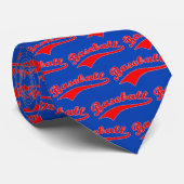 Cravate Script De Baseball En Rouge (Roulé)