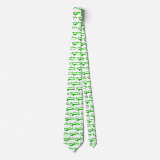 Cravate Script De Baseball En Vert (Devant)
