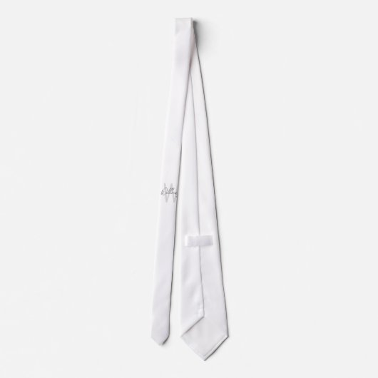 Cravate Script moderne Monogramme personnalisé et nom (Dos)