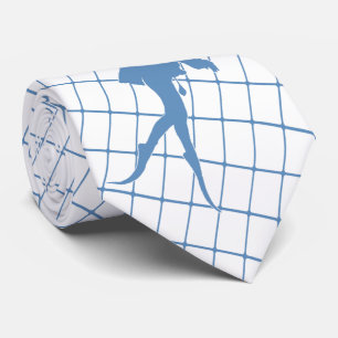 Cravate Scuba Diver sur Blue Check Necktie