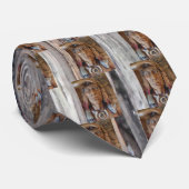 Cravate Sculpture amérindienne avec plumes de renard (Roulé)