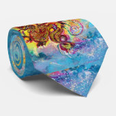 Cravate SEA DRAGON Aqua Imaginaire bleu (Roulé)