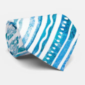 Cravate Seabreeze Aquarelle Bleu Stripe Motif (Roulé)