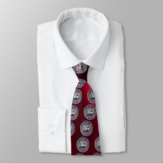 Cravate SEAL OF THE KNIGHTS TEMPLAR Gem Red Burgundy (Attaché)