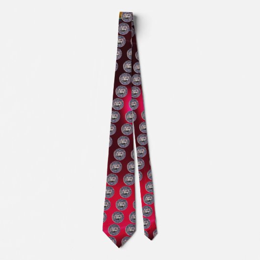 Cravate SEAL OF THE KNIGHTS TEMPLAR Gem Red Burgundy (Devant)