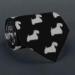 Cravate Sealyham Terrier Silhouettes Motif noir et gris<br><div class="desc">Cette silhouette originale de Sealyham Terrier motif noir et gris cravate fait un grand cadeau pour les papas de chien! Disponible en différentes couleurs, cette cravate cool fait une déclaration pour tous ceux qui aiment un Sealyham. Un cadeau génial pour le type qui porte une cravate pour les affaires, ou...</div>