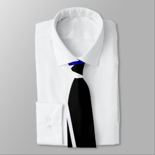 Cravate Seamless Abstract  Royal Blue and White Lines