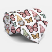 Cravate Seamless Pattern with Gnomes and Butterflies (Roulé)