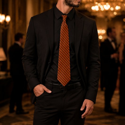 Cravate Selphyr Orange Brûlé Texturé