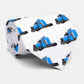 Cravate Semi camion bleu-clair dans la vue de trois-quarts (Roulé)