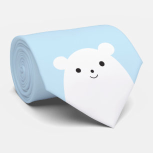 Cravate semi-transparente d'ours blanc