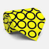 Cravate Semme extrême - Jaune sur Noir (Roulé)