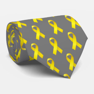Cravate Sensibilisation au cancer de l'os Ribbon jaune