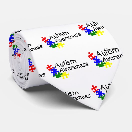 Cravate Sensibilisation sur l'autisme (4 pp) (Roulé)