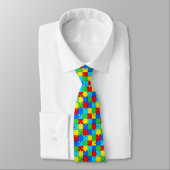 Cravate Sensibilisation sur l'autisme Mois Rainbow Puzzle (Attaché)