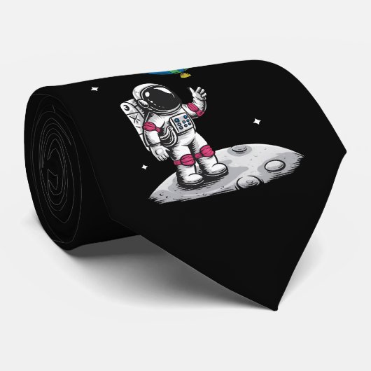 Cravate Sensibilisation sur l'autisme spatiale de l'astron (Roulé)