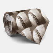 Cravate Sepia Baseball (Roulé)