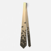 Cravate Sepia & gold butterflies theme, insects pattern (Devant)