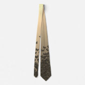Cravate Sepia & gold butterflies theme, insects pattern (Dos)