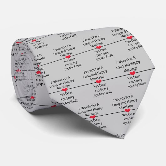 Cravate Sept mots pour un mariage long et heureux (Roulé)