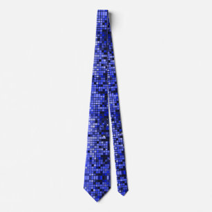 Cravate Séquines Bleues Métalluriques Regarder Les Miroirs