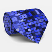 Cravate Séquines Bleues Métalluriques Regarder Les Miroirs (Roulé)