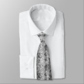Cravate Séquins d'argent métallique Look Disco Parties sci (Attaché)