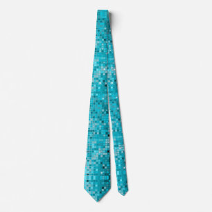 Cravate Séquins Turquoise Métallique Regardez Les Miroirs 