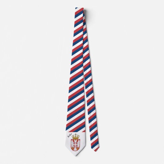 Cravate Serbie Cravate, rayures, mode affaires Drapeau ser (Devant)
