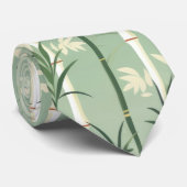 Cravate Sérénité Fleur de Bambou Asiatique (2) (Roulé)
