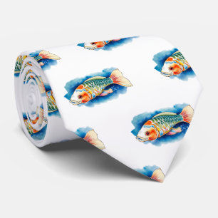 Cravate - Série aquarelle : Koi Fish