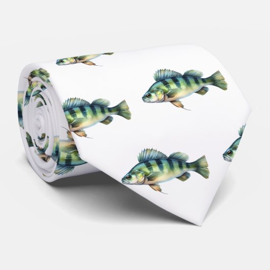 Cravate - Série aquarelle : Perche (Roulé)