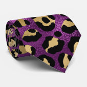 Cravate Série Purple and Gold Leopard Design 1 (Roulé)