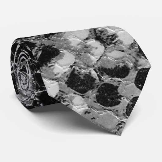 Cravate Serpent blanc noir (Roulé)