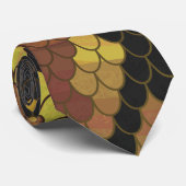 Cravate Serpent Brown et impression or (Roulé)