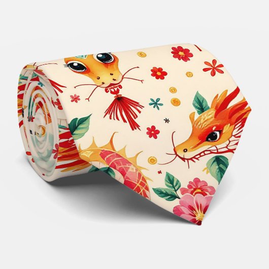 Cravate Serpent Dreams Chine nouvelle année (Roulé)