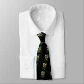 Cravate Serpent et crâne (vert) (Attaché)