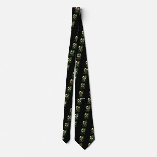 Cravate Serpent et crâne (vert) (Dos)