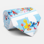 Cravate Sesame Pals Marcher Le Long De Sesame Street Motif (Roulé)