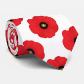 Cravate Shabby Chic Rouge et Blanc Pépites Florales (Roulé)