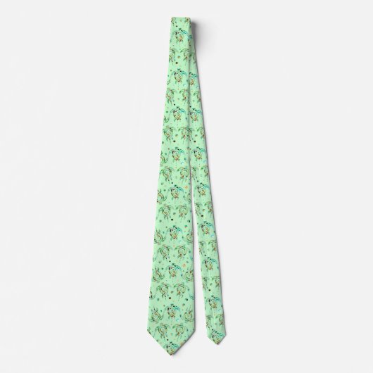Cravate Shamanic Sea Turtle seamless pattern + your backg. (Devant)