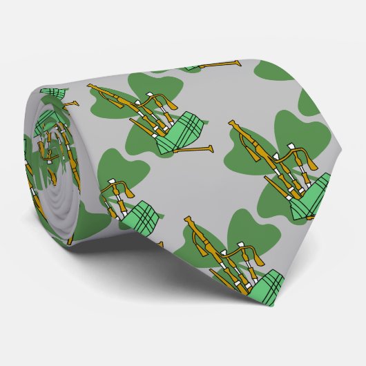Cravate Shamrock Bagpipe (Roulé)