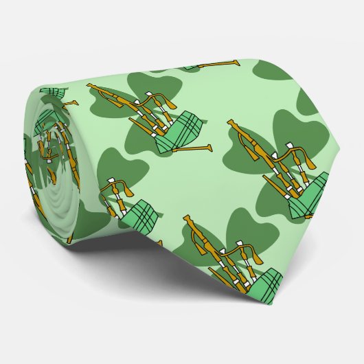 Cravate Shamrock Bagpipe (Roulé)