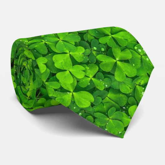 Cravate Shamrock Clover Feuille St. Patrick's Day Festive (Roulé)