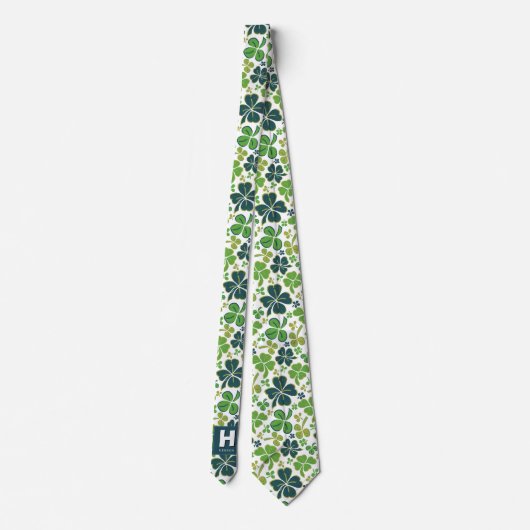 Cravate Shamrock de trèfle Monogrammed Saint Patrick`s Day (Dos)