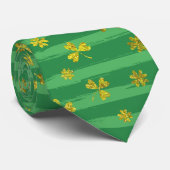 Cravate shamrock d'or st patrick (Roulé)