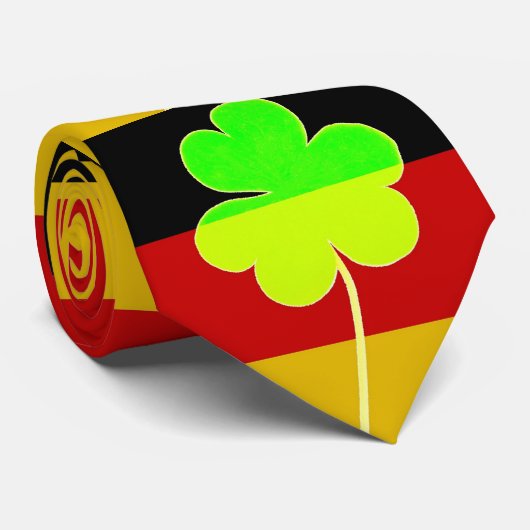Cravate Shamrock du drapeau irlandais allemand Clover St P (Roulé)