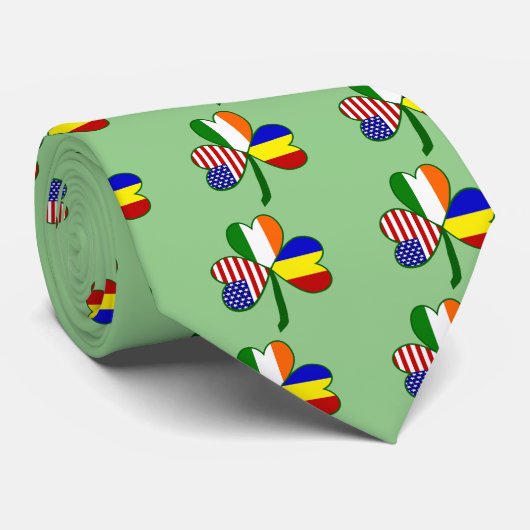 Cravate Shamrock du drapeau roumain (Roulé)
